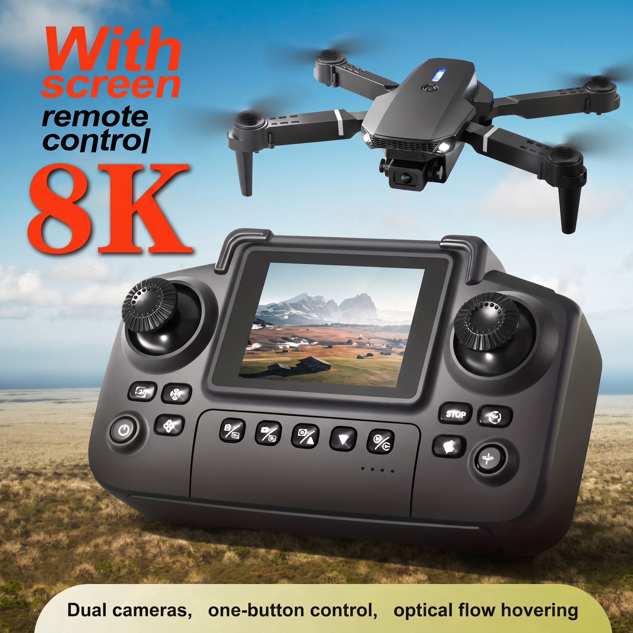 Drone Controller Screen - Ulepszony składany dron E88PRO MAX z