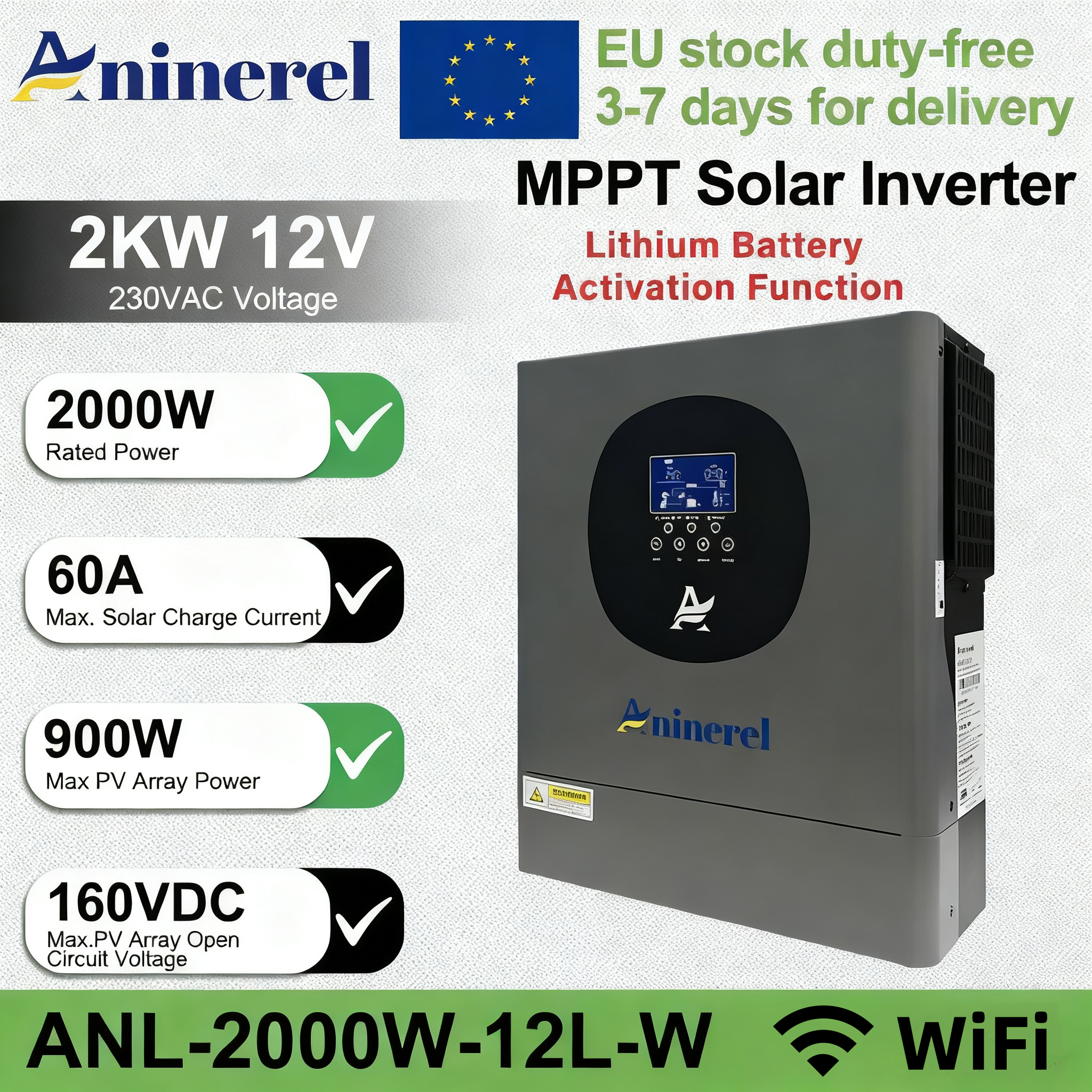 Drone Solar Charger - Aninerel 2KW 4.2KW Hybrydowy Inwerter Solarny