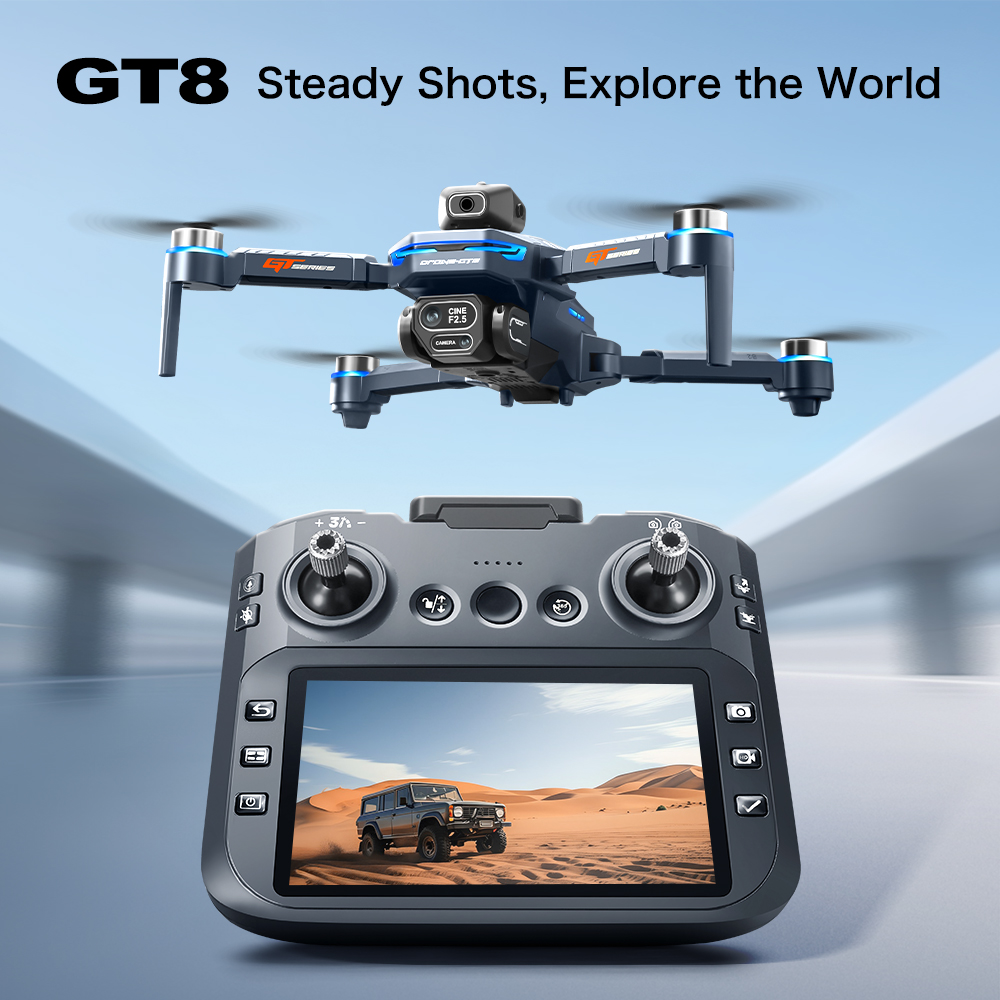 Dron GT8 z funkcją unikania pr – Drone Controller Screen recenzja i cena